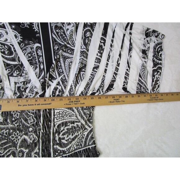 Simply Irresistible Womens Boho Blouse Size Medium Black White Smocked Waist - Picture 8 of 10